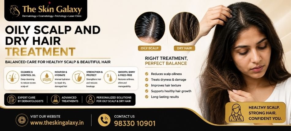 Oily Scalp and Dry Hair Treatment | The Skin Galaxy