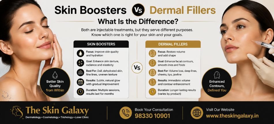 Skin Boosters vs Dermal Fillers | The Skin Galaxy