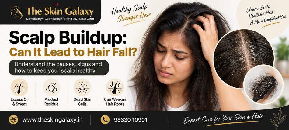 Scalp Buildup and Hair Fall | The Skin Galaxy