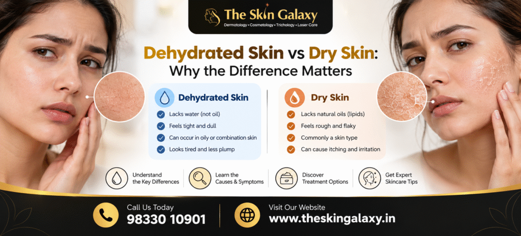 Dehydrated Skin vs Dry Skin | The Skin Galaxy
